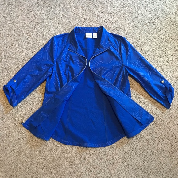 Zenergy by Chico’s Royal Blue Lightweight Zip Up Jacket, NWOT, 0/S - Picture 12 of 16